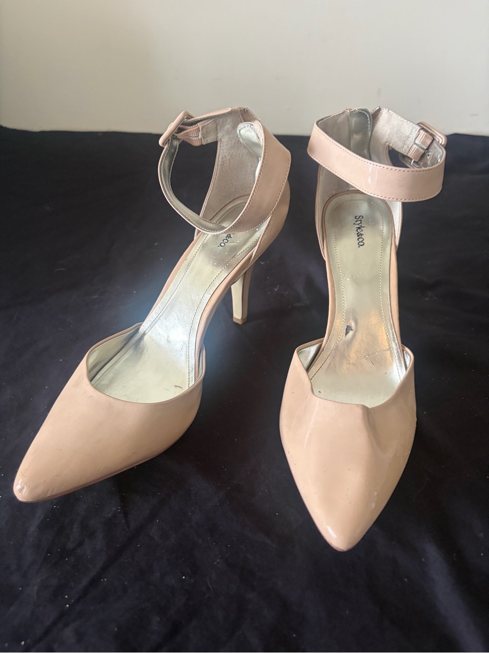 Style&co Nude D’Orsay Ankle Strap Heels sz 10